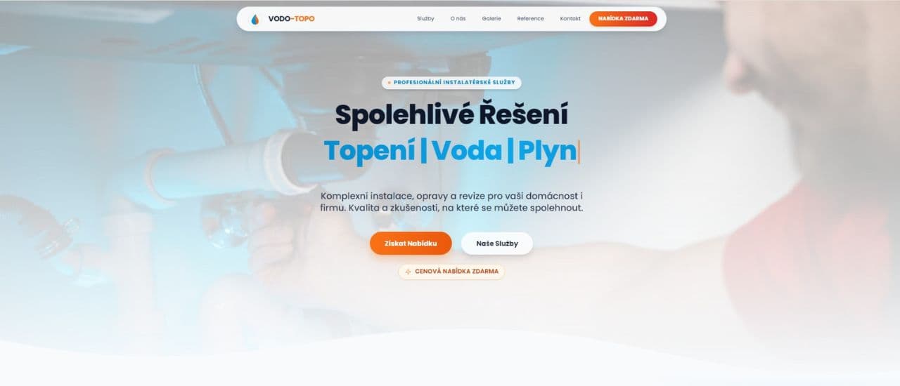 Moderní web pro instalatérské služby